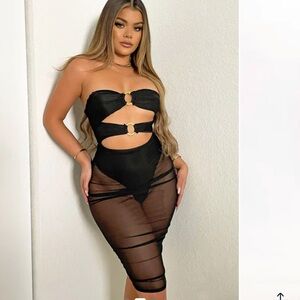 Black Sheer Cutout Dress
